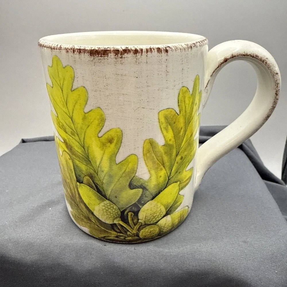 Sur La Table  Hand Painted Floral Design Italy CAPRI Mug Holds 12 ounces READ AS